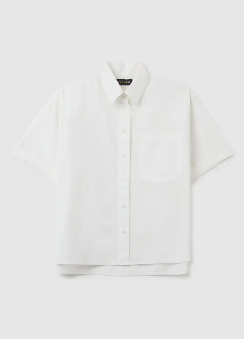PIOMBO, Camicia In Puro Cotone Bianca Oversized, Donna, Bianco, Taglia: XS