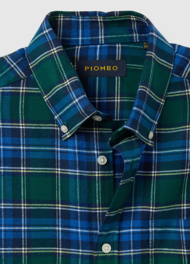 Camicia In Puro Cotone Multicolor A Quadri Regular Fit, Uomo, Multicolor miniatura 2