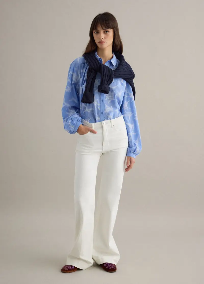 Camicia In Puro Cotone Multicolor Regular Fit Con Fantasia, Donna, Multicolor miniatura 2