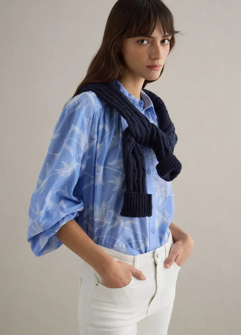 Camicia In Puro Cotone Multicolor Regular Fit Con Fantasia, Donna, Multicolor