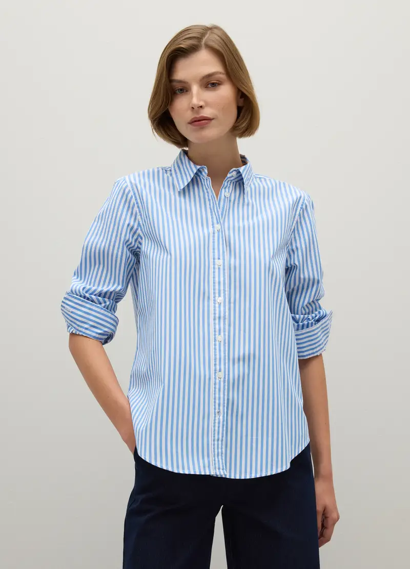 Camicia In Puro Cotone Multicolor Regular Fit, Donna, Multicolor miniatura 3