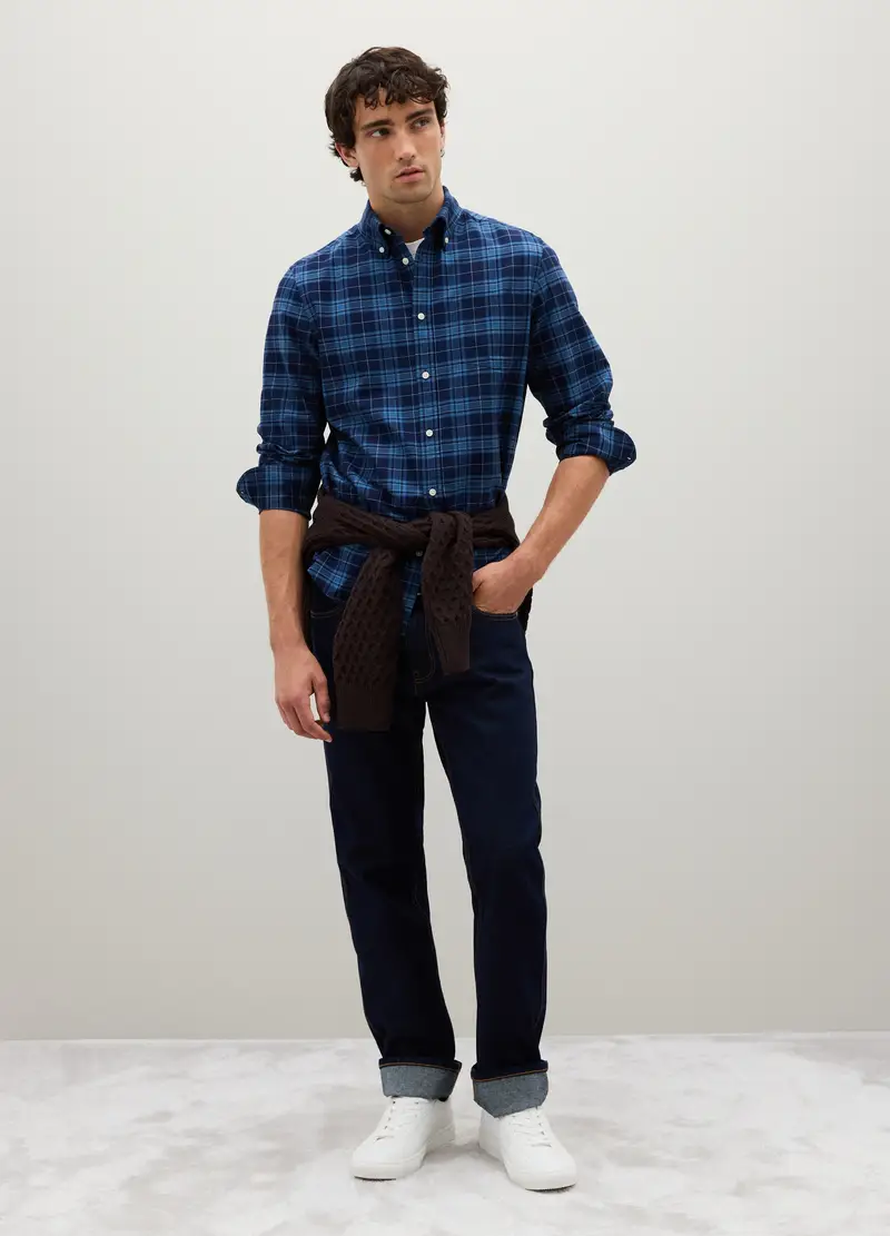 Camicia In Puro Cotone Multicolor Regular Fit, Uomo, Multicolor