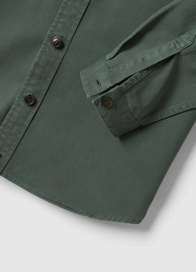 Camicia In Puro Cotone Verde Regular Fit, Uomo, Verde miniatura 2