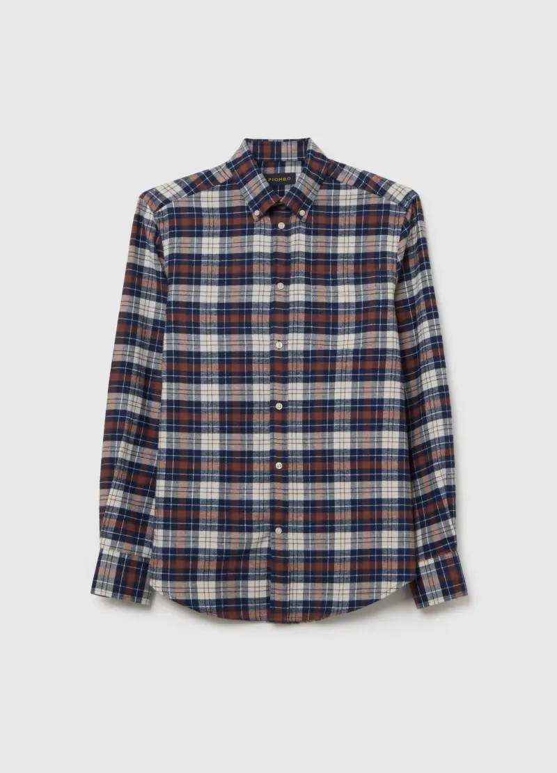 Camicia Maniche Lunghe Multicolor In Puro Cotone Regular Fit A Quadri, Uomo, Multicolor