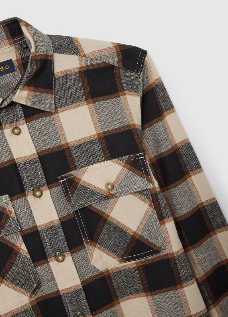 Camicia Maniche Lunghe Multicolor In Puro Cotone Regular Fit A Quadri, Uomo, Multicolor miniatura 2