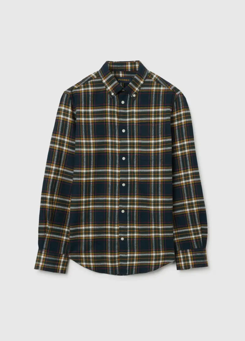 Camicia Maniche Lunghe Multicolor In Puro Cotone Regular Fit A Quadri, Uomo, Multicolor