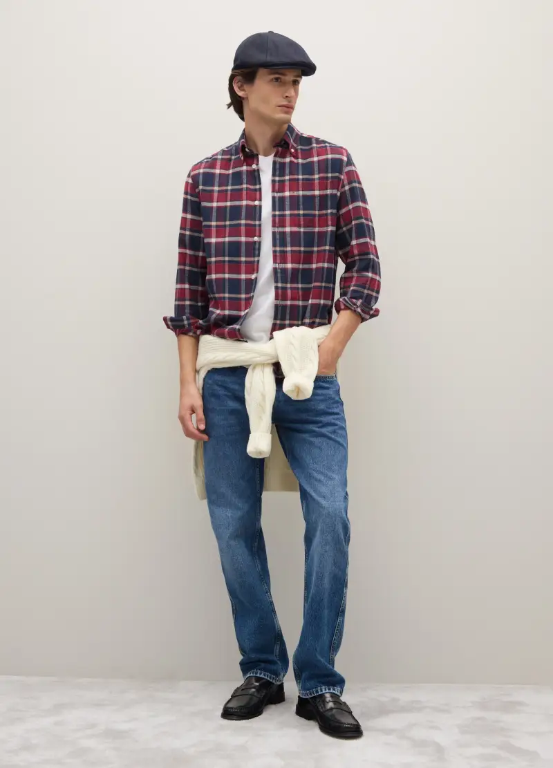 Camicia Maniche Lunghe Multicolor In Puro Cotone Regular Fit A Quadri, Uomo, Multicolor miniatura 2