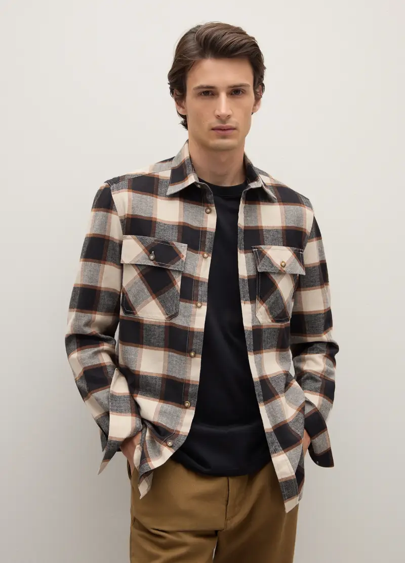 Camicia Maniche Lunghe Multicolor In Puro Cotone Regular Fit A Quadri, Uomo, Multicolor miniatura 2