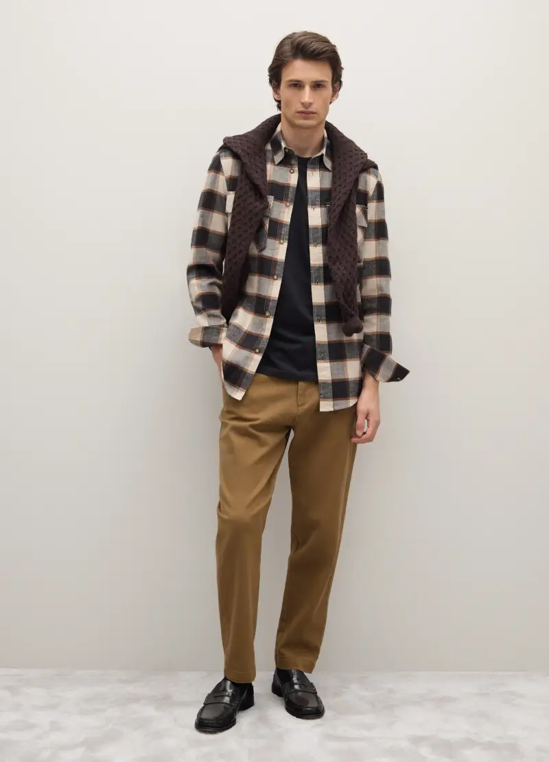 Camicia Maniche Lunghe Multicolor In Puro Cotone Regular Fit A Quadri, Uomo, Multicolor