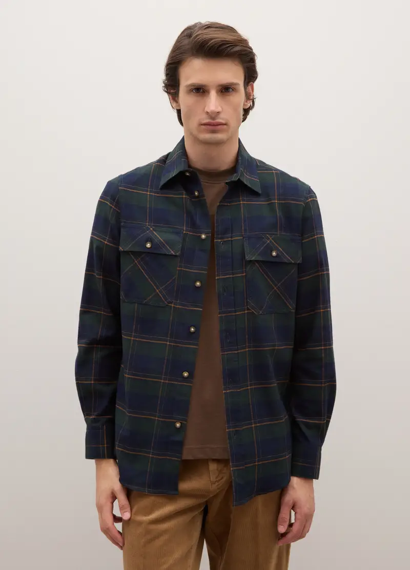 Camicia Maniche Lunghe Multicolor In Puro Cotone Regular Fit A Quadri, Uomo, Multicolor miniatura 2