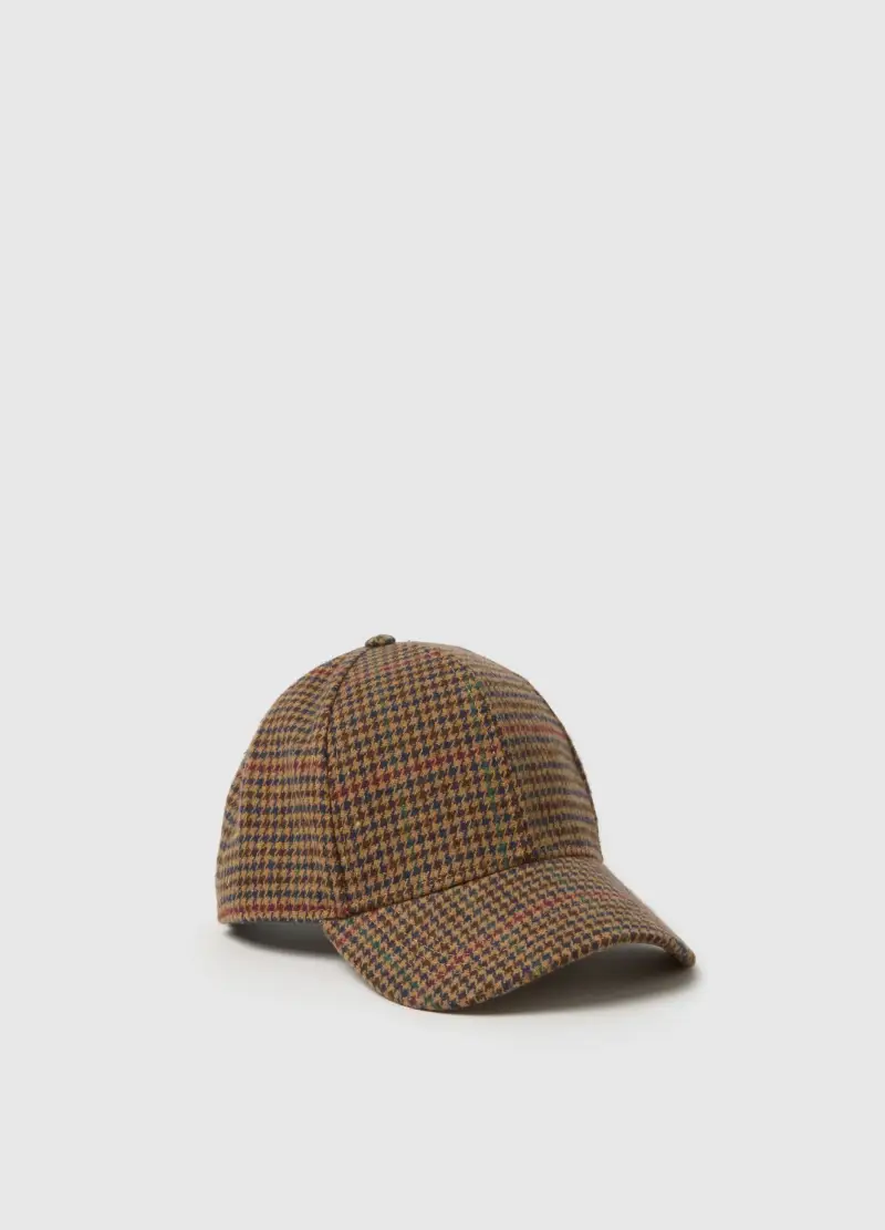 Cappello A Quadri Marrone, Uomo, Marrone