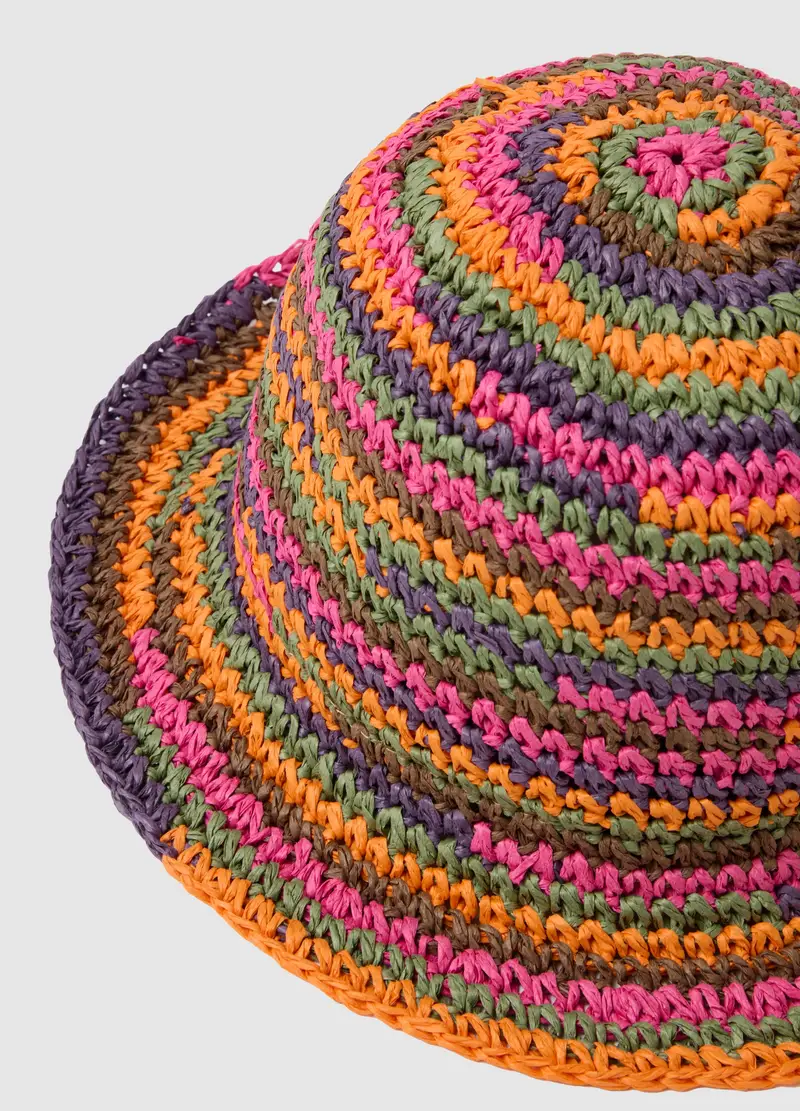 Cappello Cloche In Misto Carta Multicolor Regular Fit, Donna, Multicolor miniatura 2