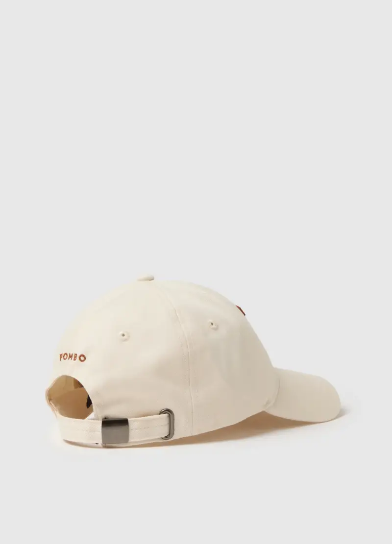 Cappello Da Baseball Beige In Puro Cotone Con Ricamo, Uomo, Beige miniatura 2