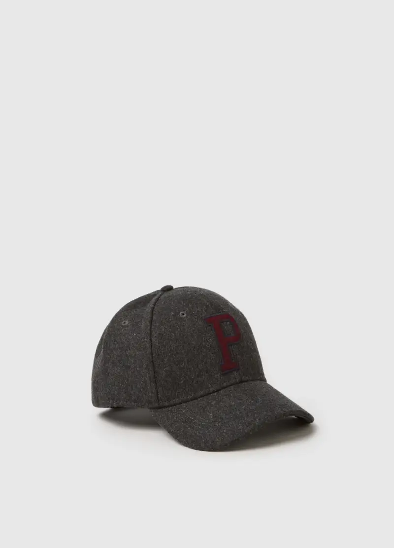 Cappello Grigio Con Lettera Ricamata, Uomo, Grigio