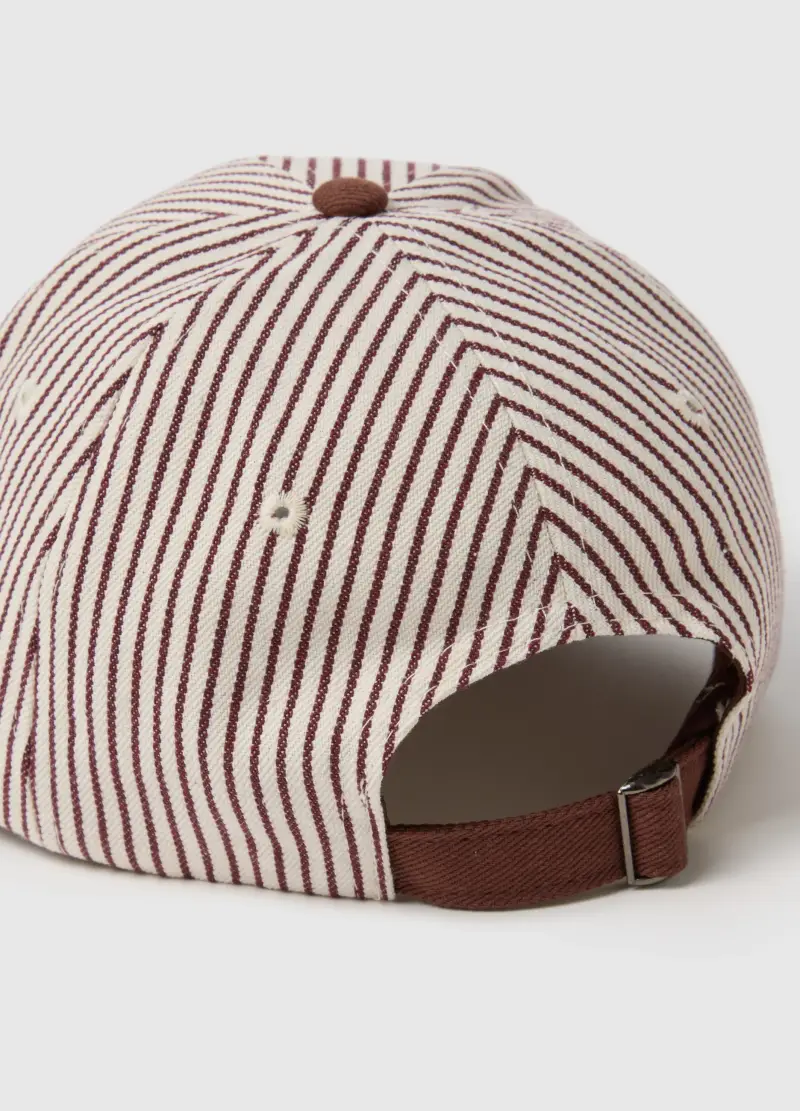 Cappello In Misto Cotone A Righe Multicolor Con Visiera Regolabile, Uomo, Multicolor miniatura 2