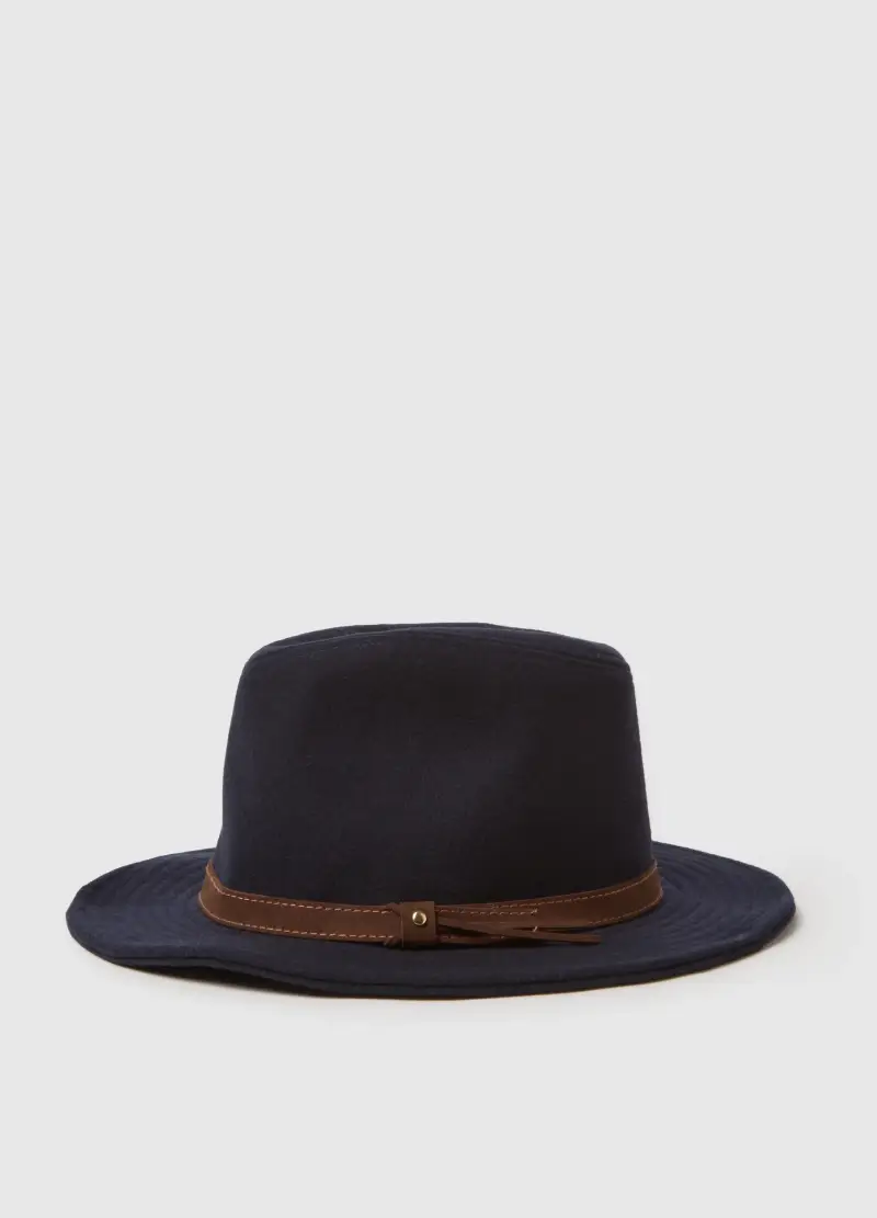 Cappello In Pura Lana Blu, Uomo, Multicolor