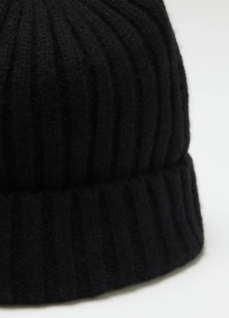 Cappello In Puro Cashmere Nero, Donna, Nero miniatura 3