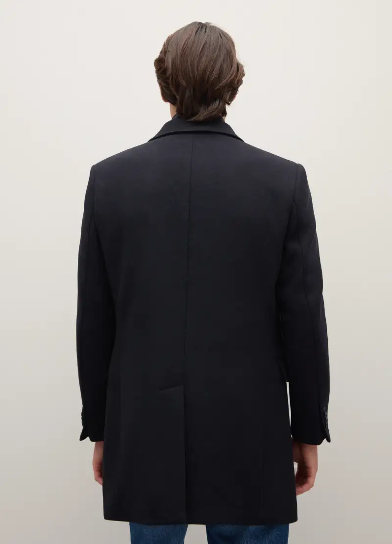 Cappotto Chesterfield Nero Regular Fit, Uomo, Nero miniatura 3