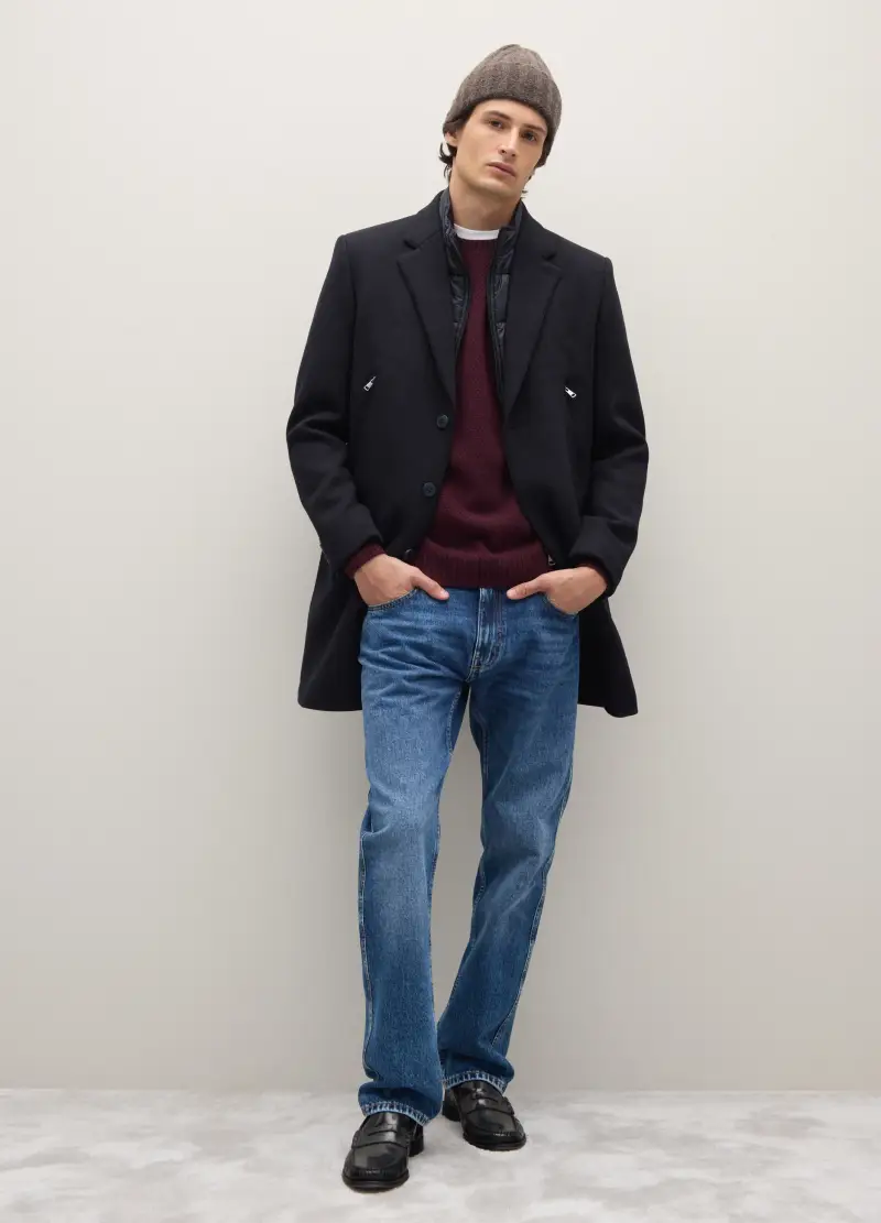 Cappotto Chesterfield Nero Regular Fit, Uomo, Nero