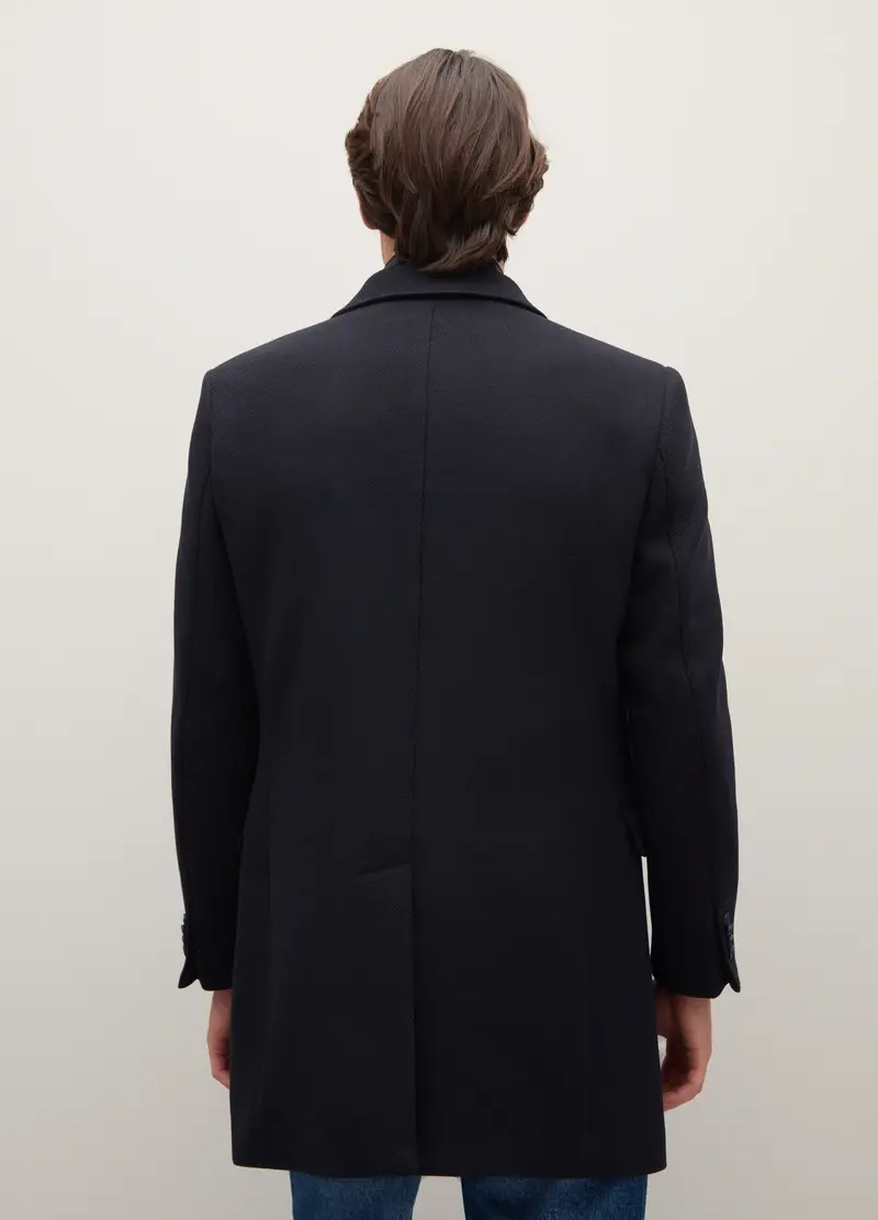 Cappotto Chesterfield Nero Regular Fit, Uomo, Nero miniatura 3