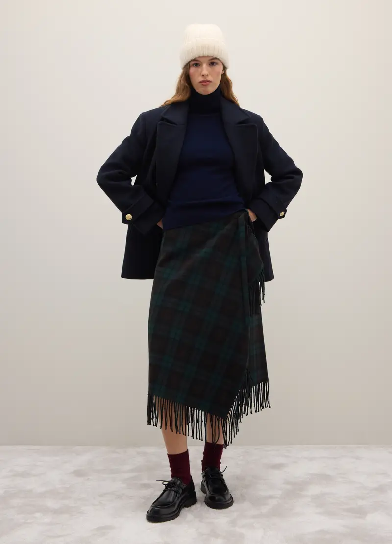 Cappotto Doppiopetto Blu Regular Fit, Donna, Blu miniatura 2