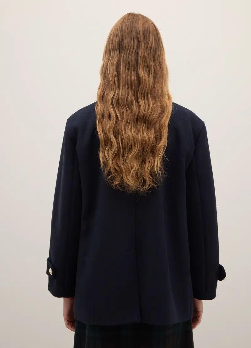 Cappotto Doppiopetto Blu Regular Fit, Donna, Blu miniatura 3