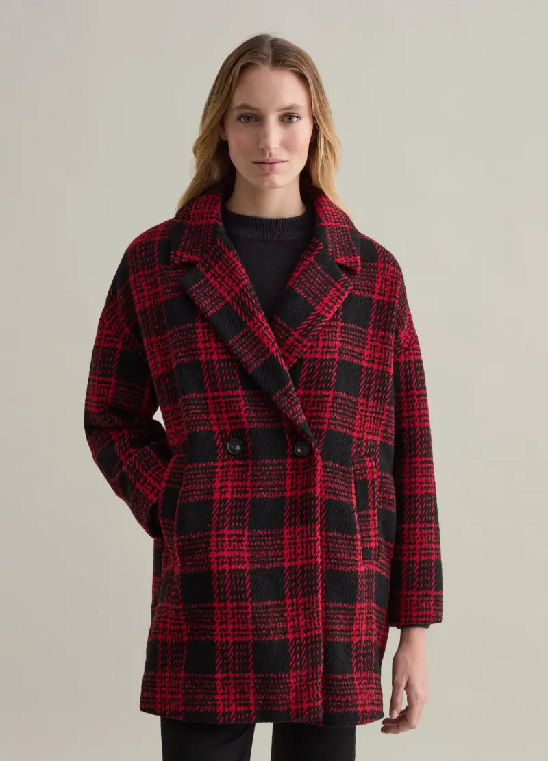 Cappotto Doppiopetto In Tweed Check, Donna, Multicolor miniatura 2