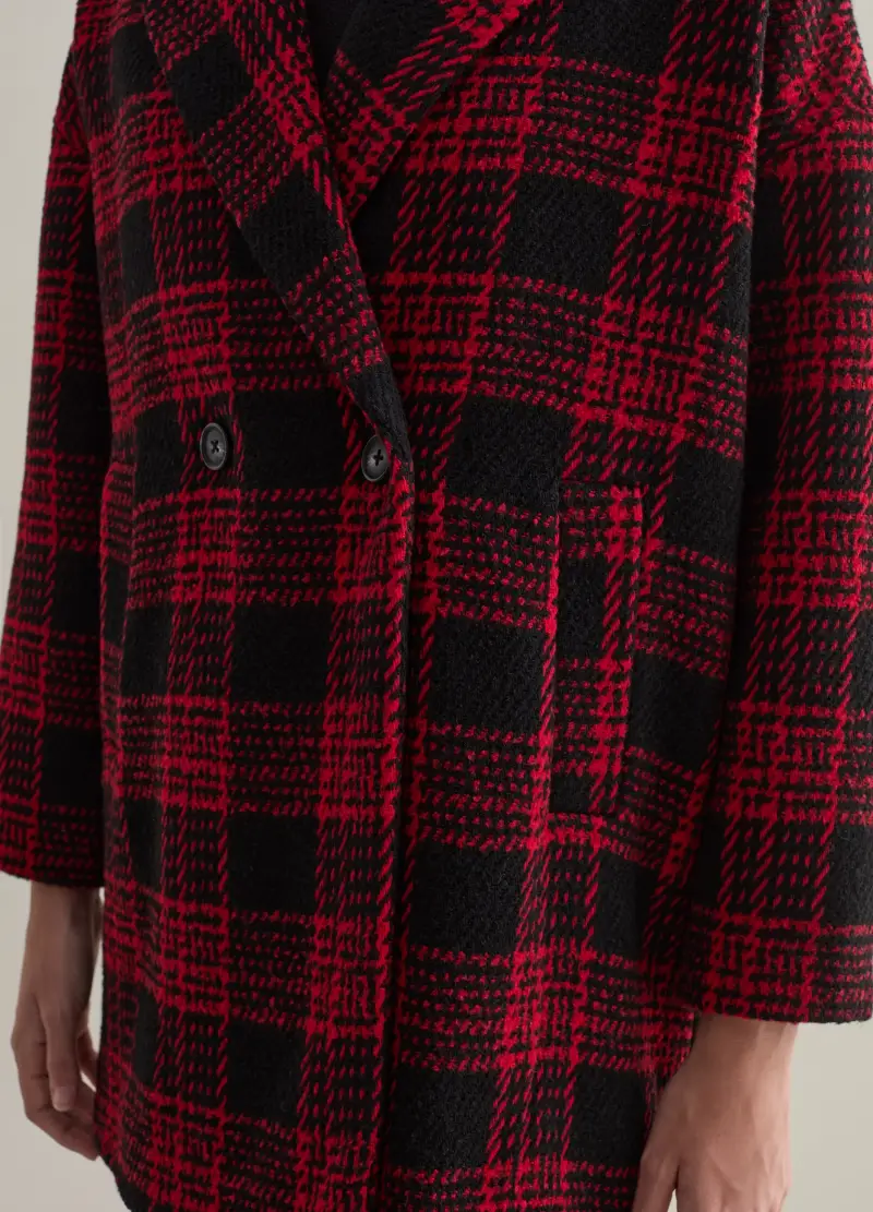 Cappotto Doppiopetto In Tweed Check, Donna, Multicolor miniatura 3