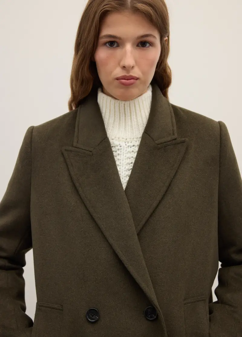 Cappotto Doppiopetto Verdescuro Regular Fit, Donna, Verde