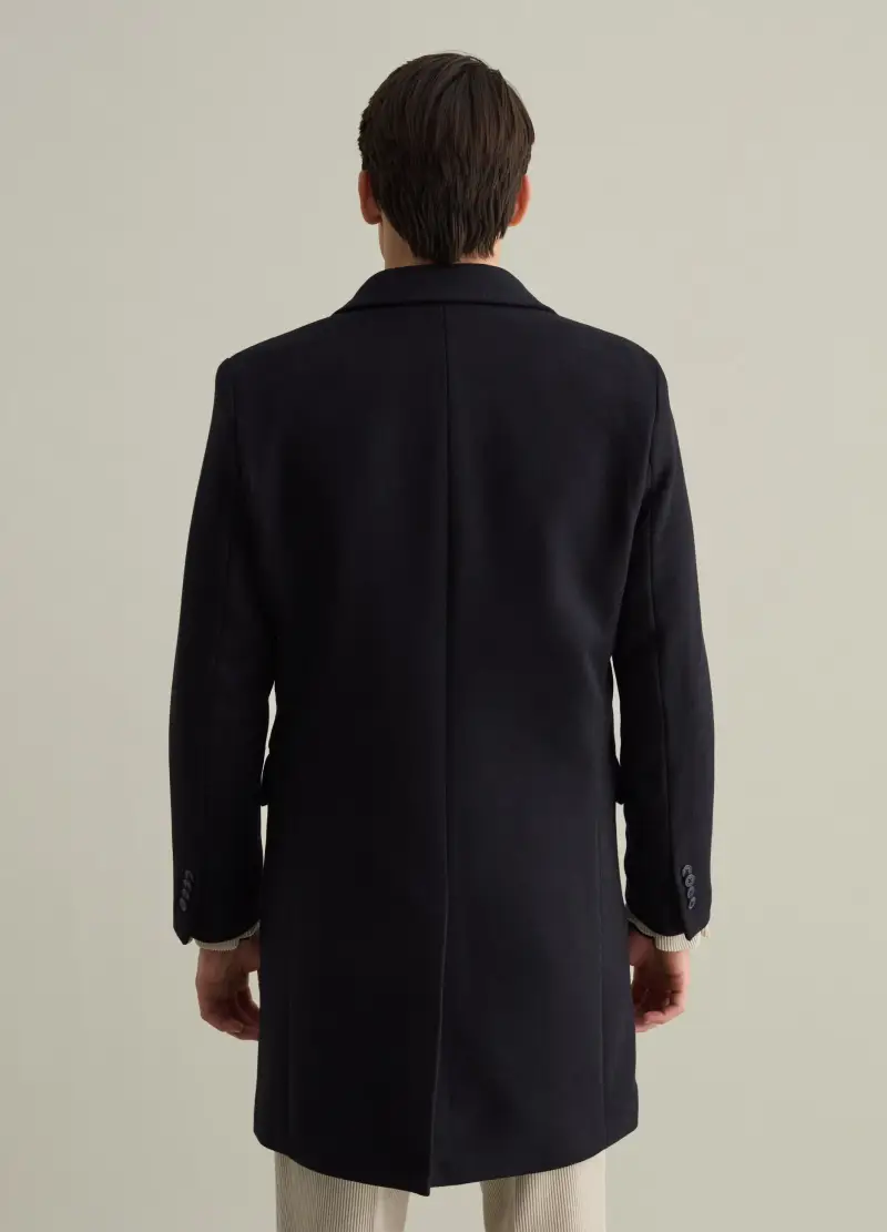 Cappotto Lungo Doppiopetto Contemporary, Uomo, Blu miniatura 3