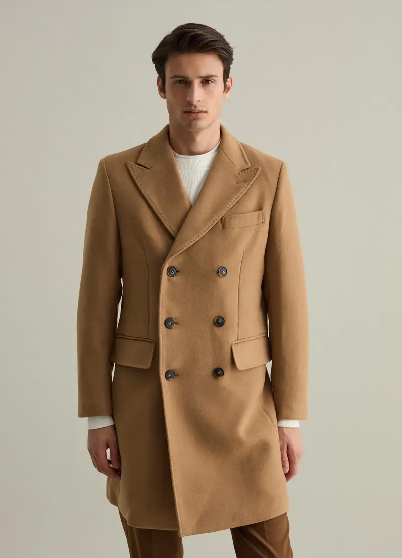 Cappotto Lungo Doppiopetto Contemporary, Uomo, Marrone miniatura 2