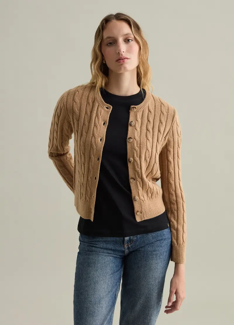 PIOMBO Cardigan Donna Marrone 3898572 miniatura 2