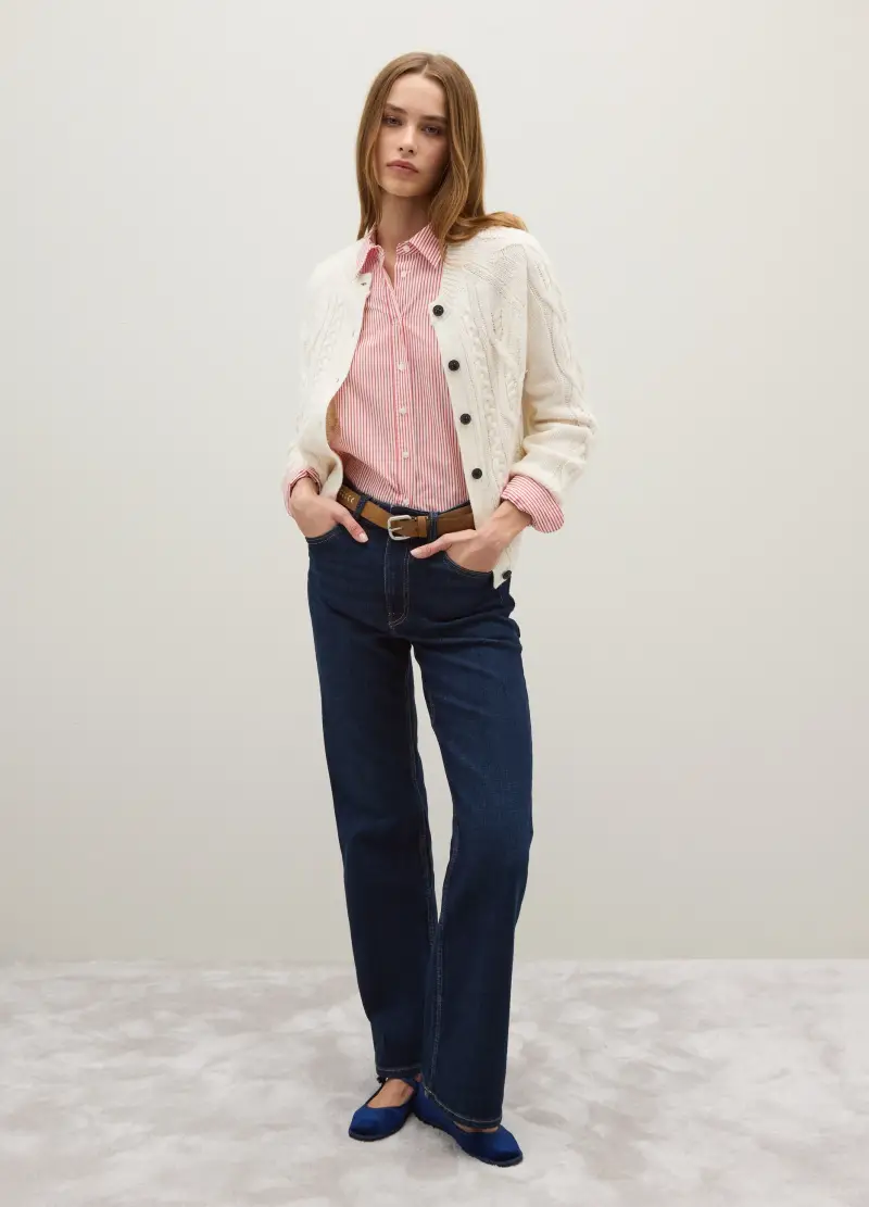 PIOMBO Cardigan Donna Bianco 4328926 miniatura 2