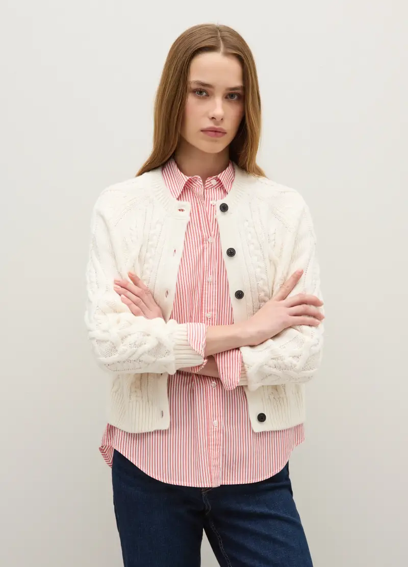 PIOMBO Cardigan Donna Bianco 4328926 miniatura 3