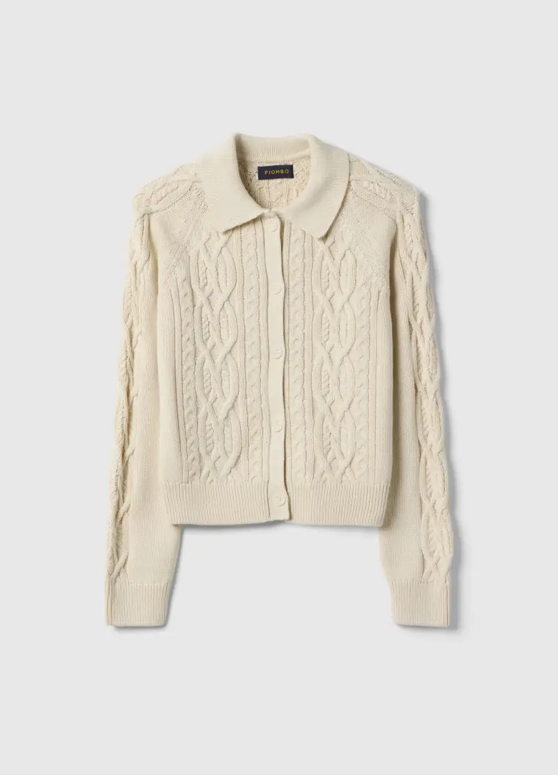 Cardigan In Puro Cotone Beige Regular Fit, Donna, Beige