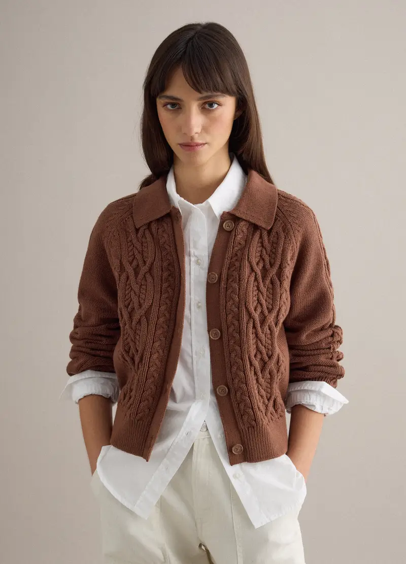 PIOMBO Cardigan Donna Marrone 4329381 miniatura 3