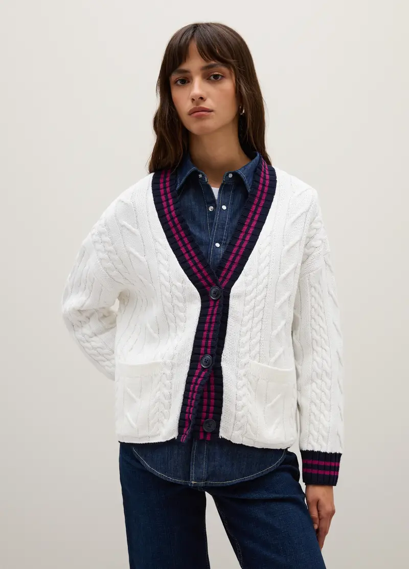 PIOMBO Cardigan Donna Bianco 3714982 miniatura 2