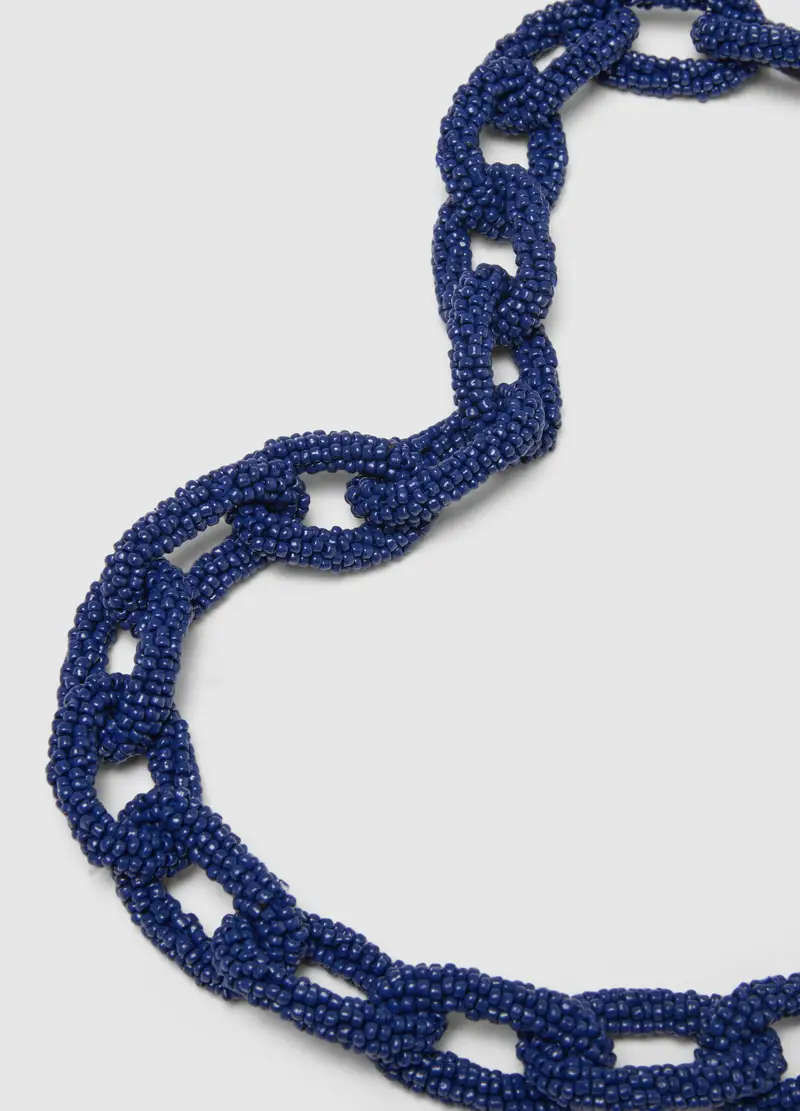 Collana Blu Con Perline In Vetro Intrecciate, Donna, Blu miniatura 2