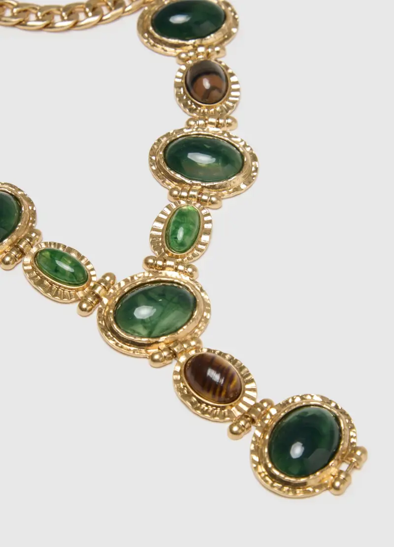 Collana Con Catena A Maglia Multicolor, Donna, Multicolor miniatura 2