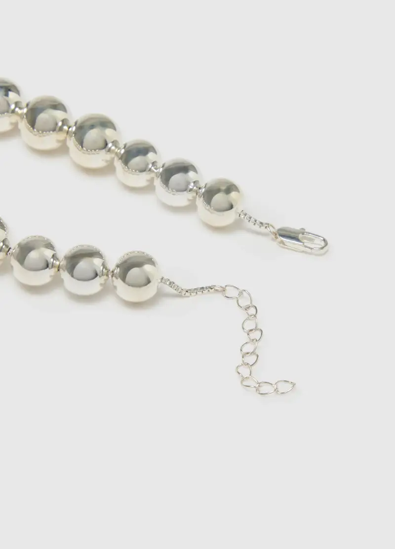Collana In Argento Grigio Con Perle Lucide, Donna, Grigio miniatura 3