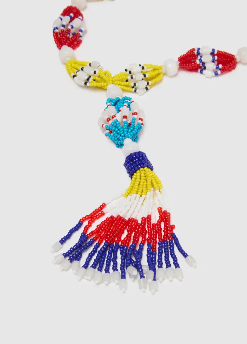 Collana In Vetro Multicolor Con Pendente, Donna, Multicolor miniatura 2