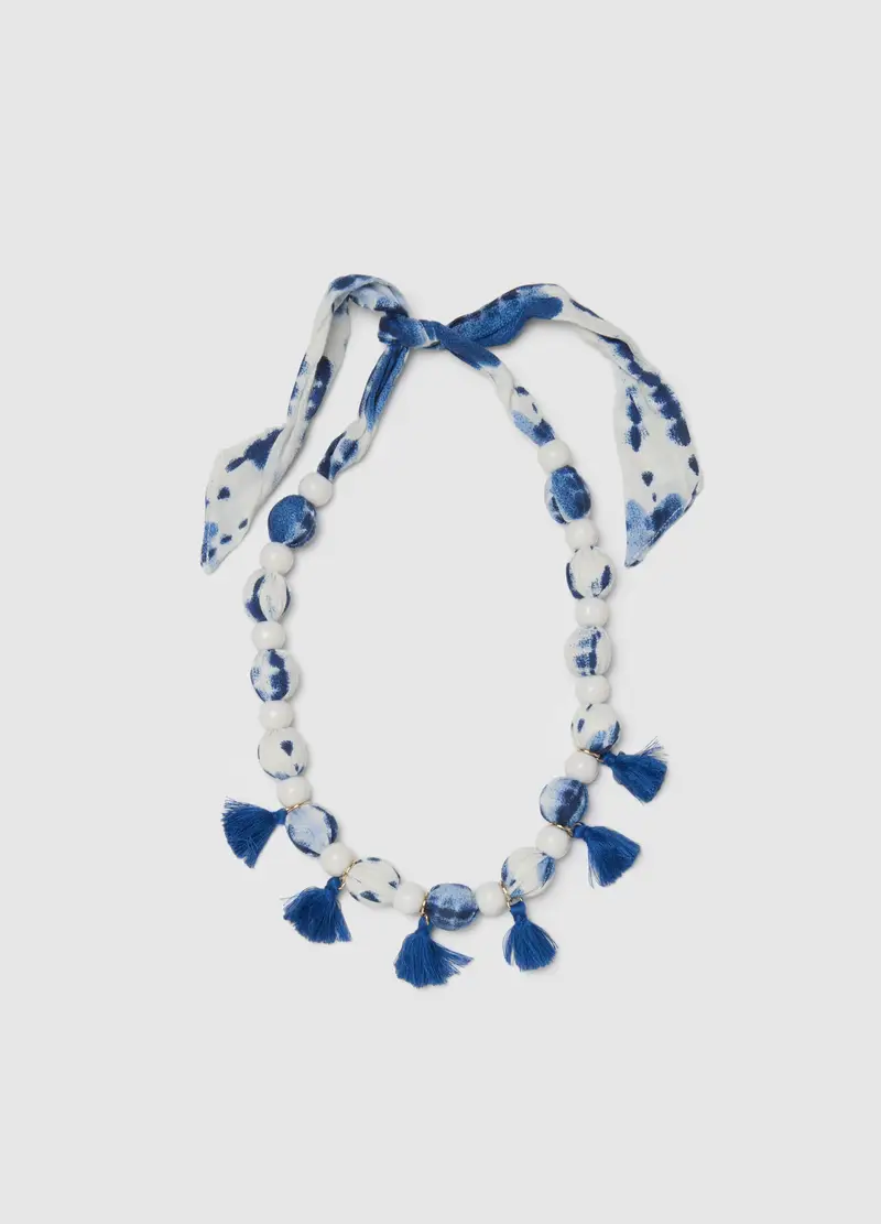 Collana Multicolor Con Perle E Nappine, Donna, Multicolor