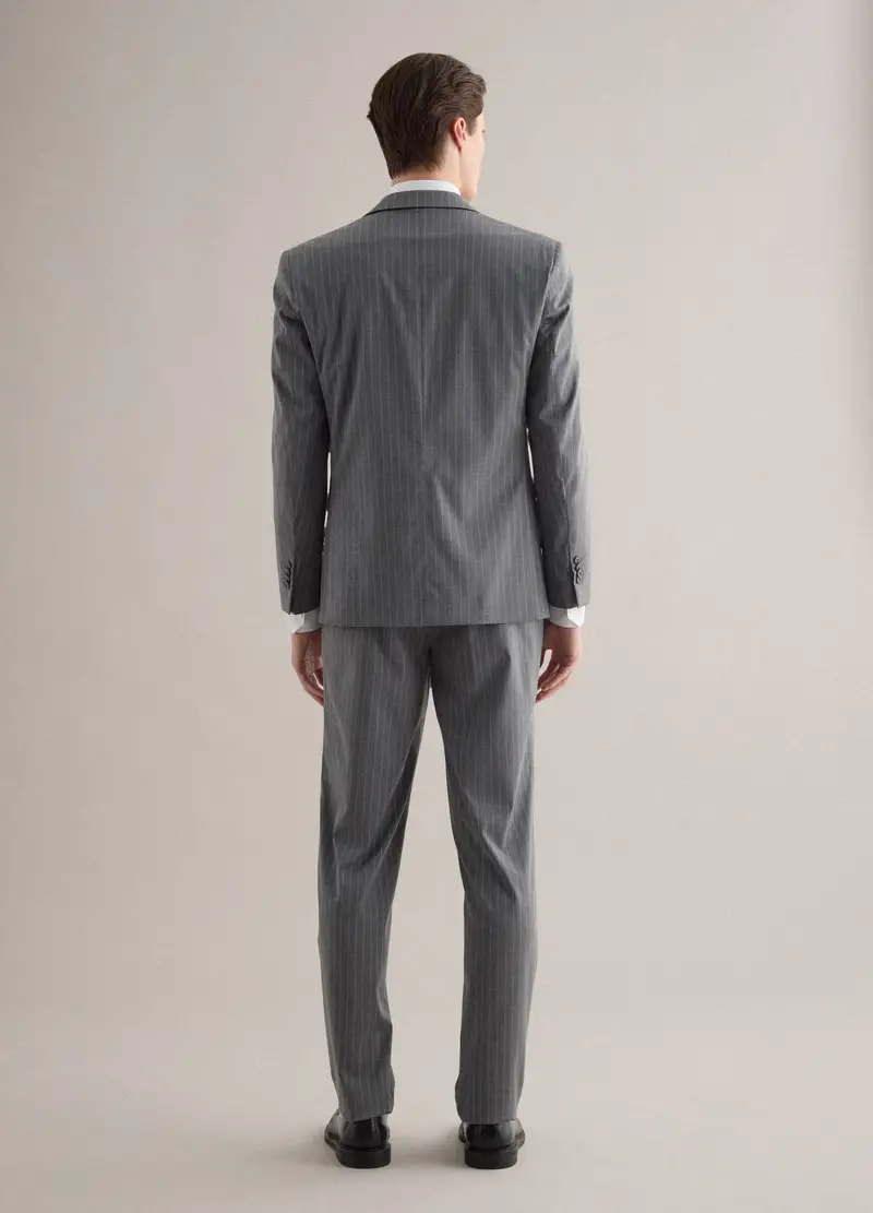 Completo Gessato Grigio Regular Fit, Uomo, Grigio miniatura 3