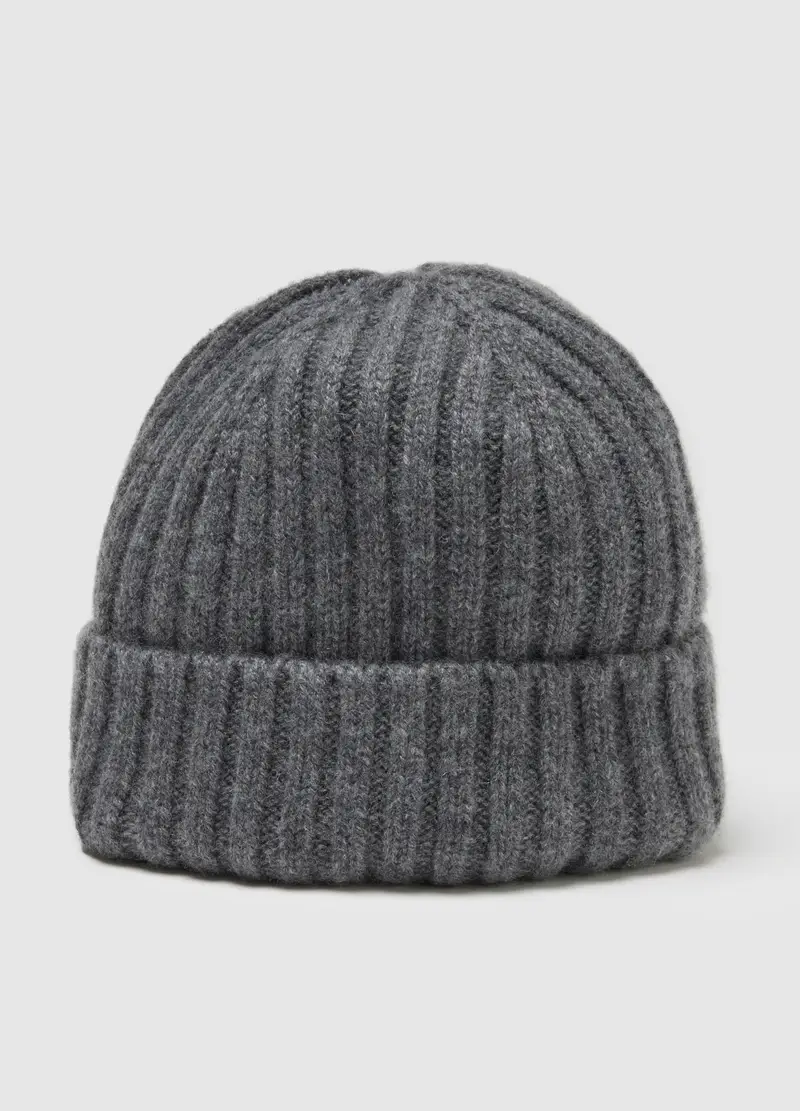 Berretto Grigio In Puro Cashmere, Uomo, Grigio miniatura 3