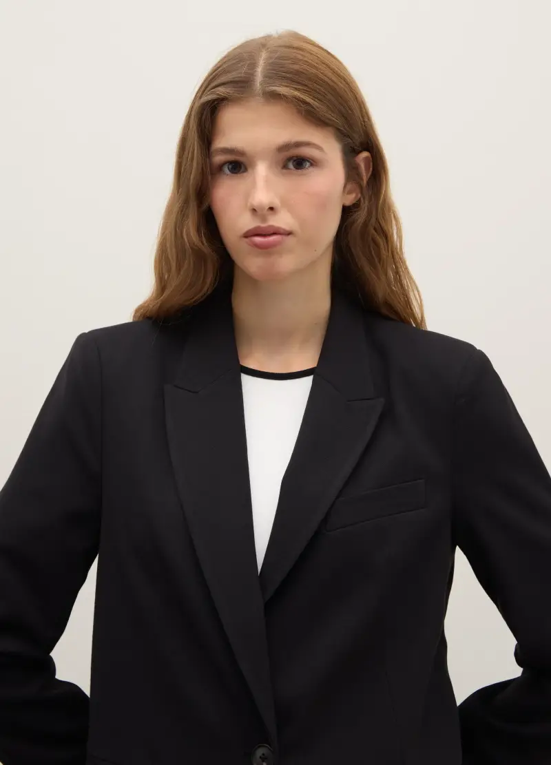 Blazer Nero Regular Fit, Donna, Nero