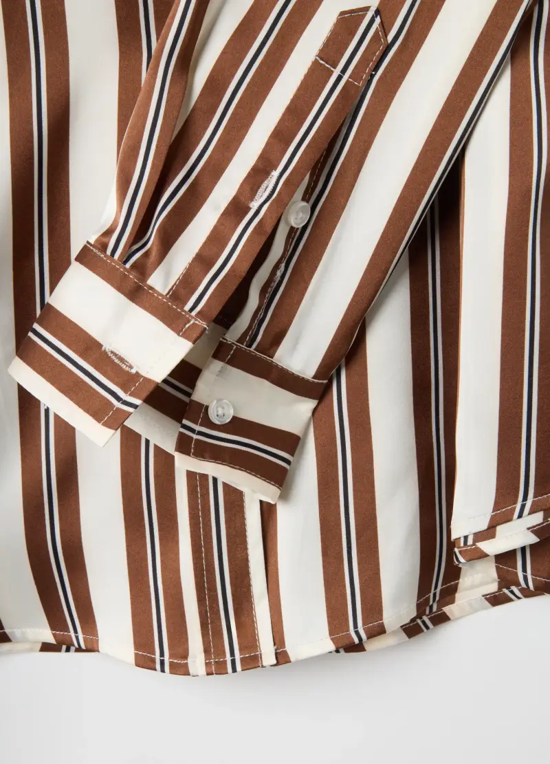 Camicia A Maniche Lunghe A Righe Multicolor Regular Fit, Donna, Multicolor miniatura 2