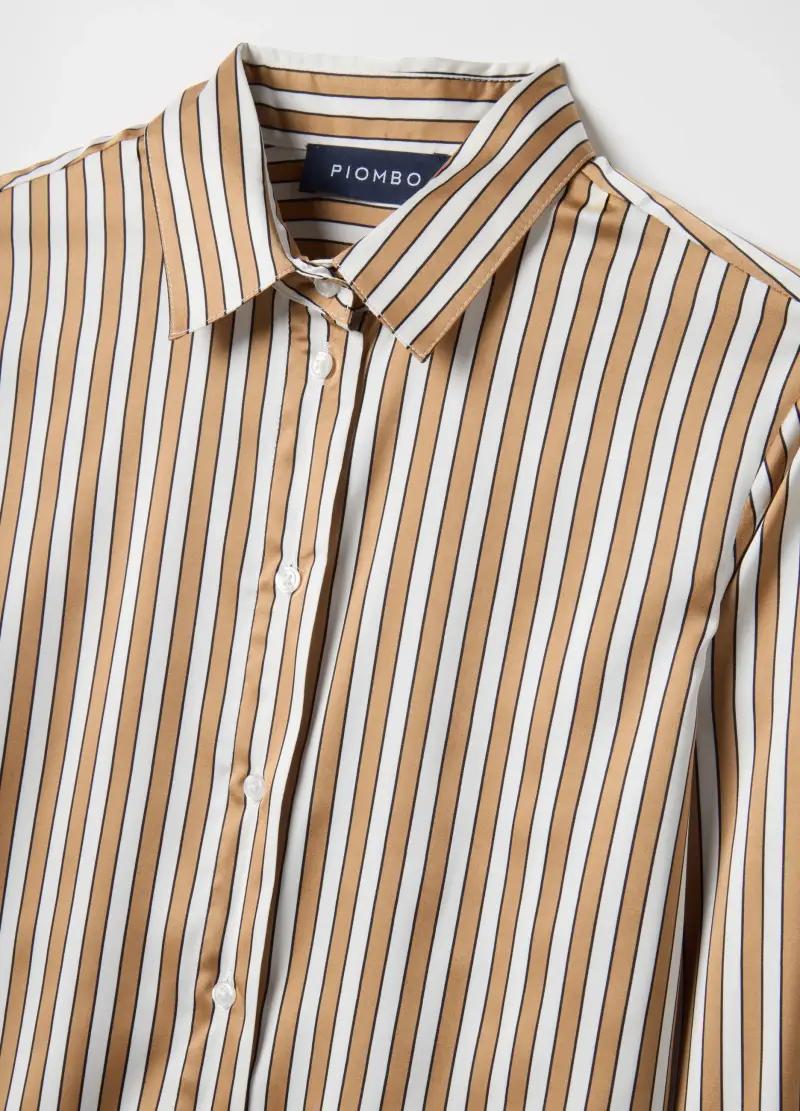 Camicia A Maniche Lunghe A Righe Multicolor Regular Fit, Donna, Multicolor miniatura 2