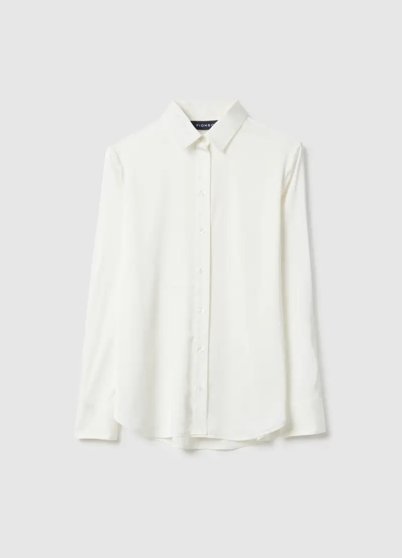 Camicia A Maniche Lunghe Bianca Regular Fit, Donna, Bianco