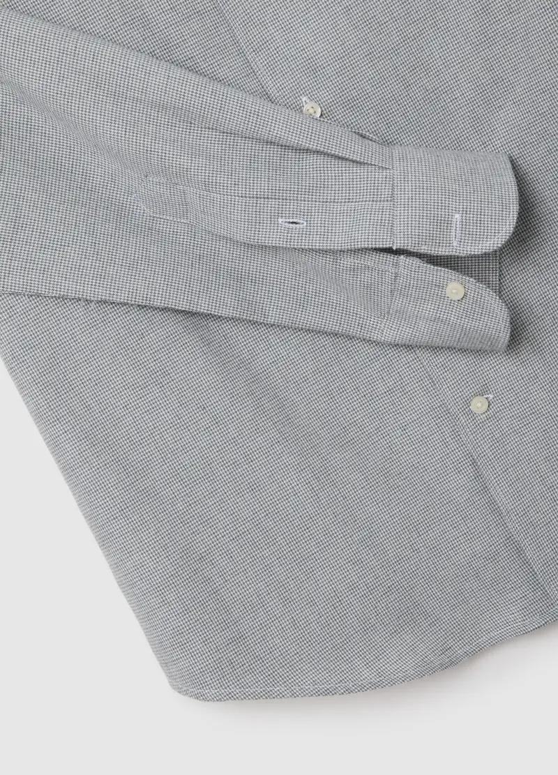 Camicia Grigia A Quadri In Misto Cotone Grigia Regular Fit, Uomo, Grigio miniatura 2