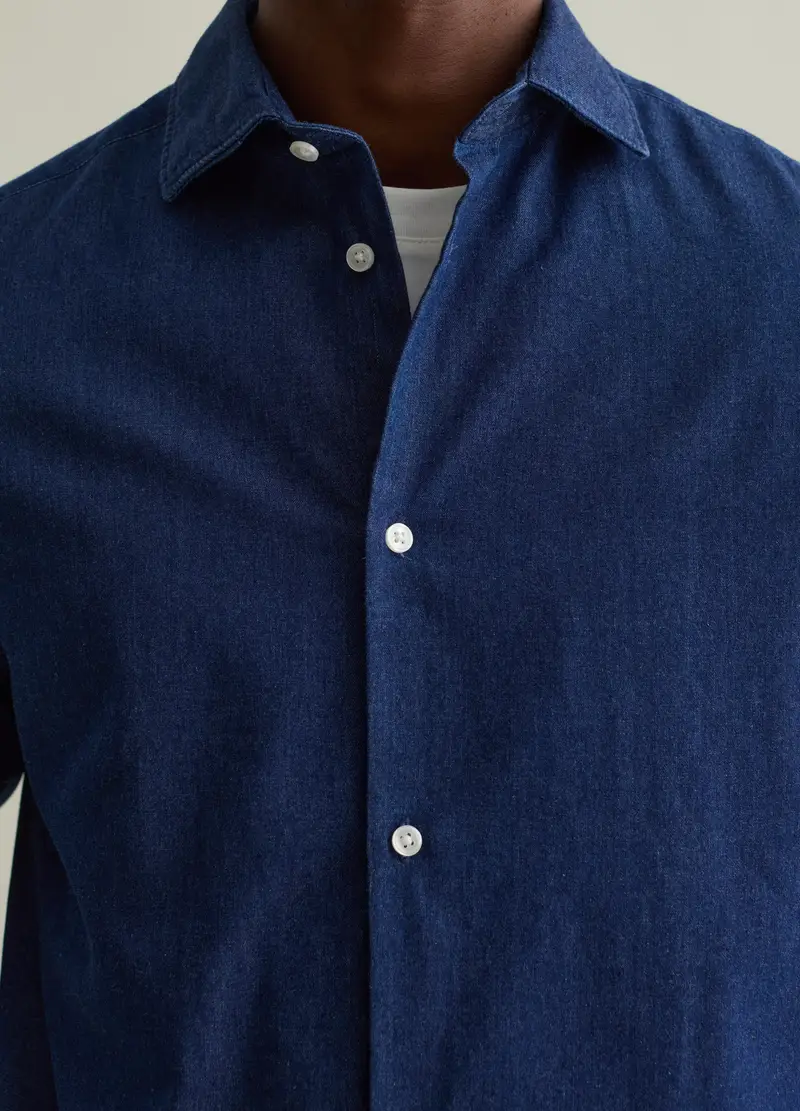 Camicia Regular Fit In Denim, Uomo, Denim miniatura 3